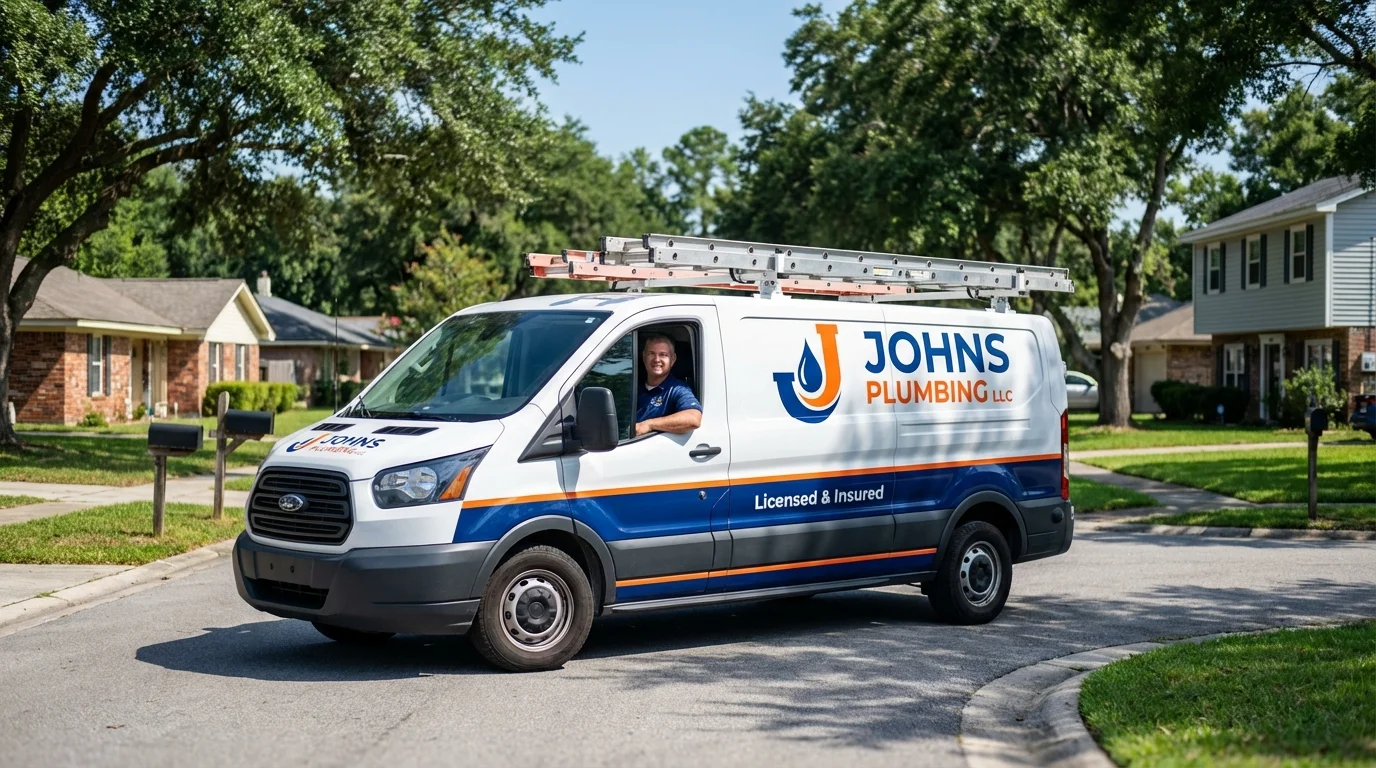 Johns Plumbing LLC service van in Neillsville, WI