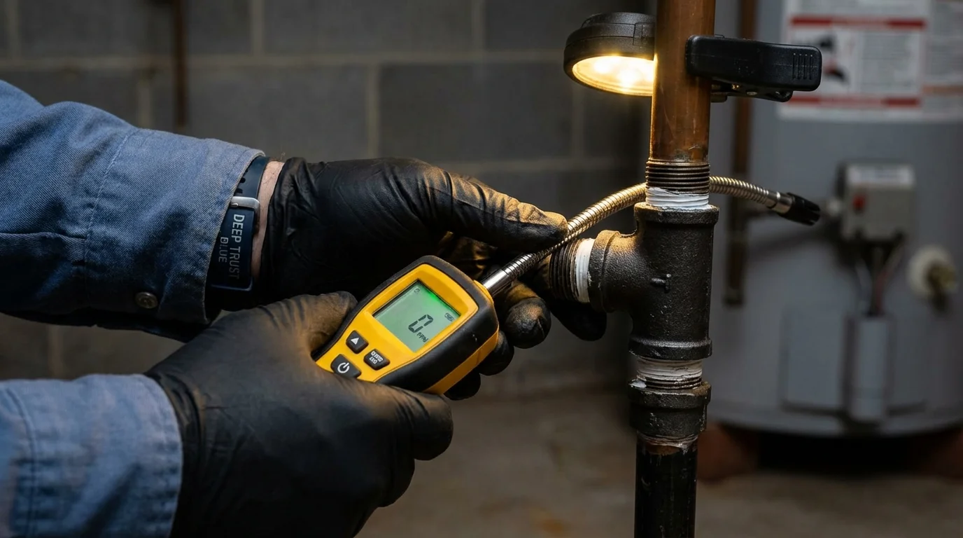Gas leak detection with electronic sniffer by Johns Plumbing LLC in Neillsville