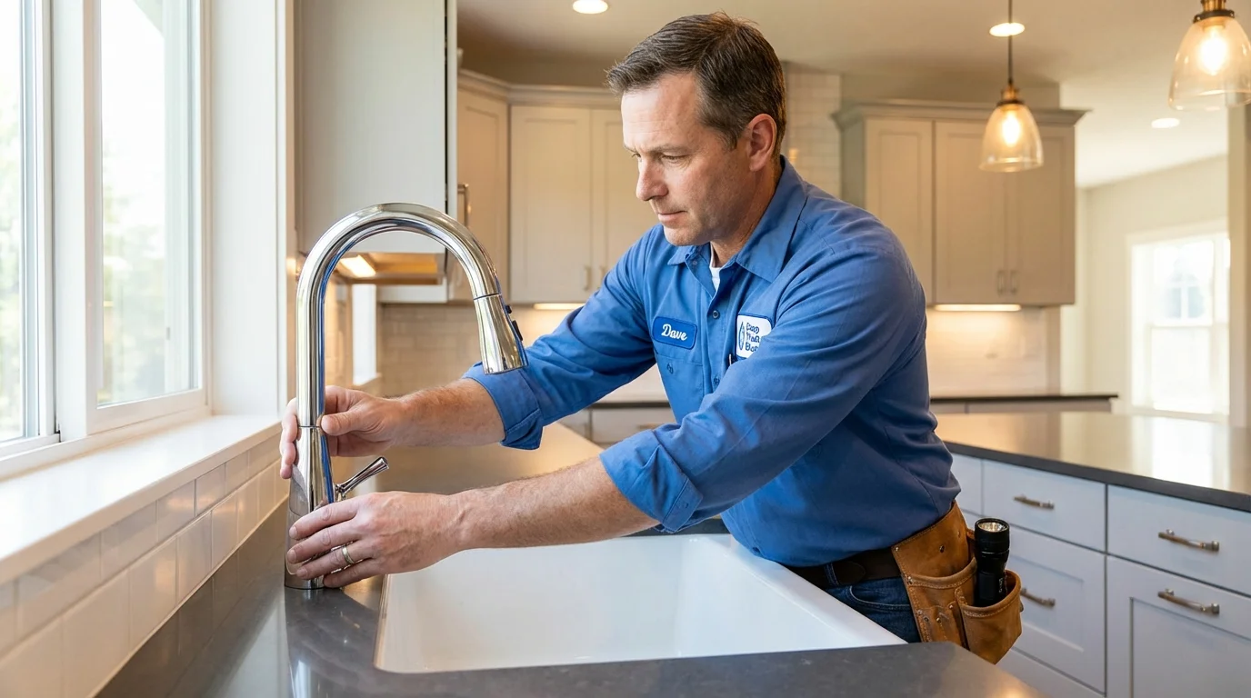 Kitchen faucet installation by Johns Plumbing LLC in Neillsville