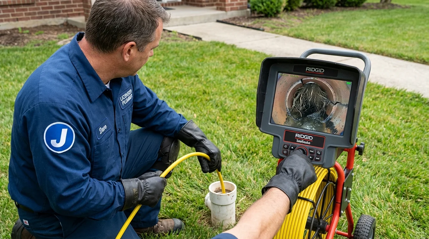 Sewer camera inspection being performed by Johns Plumbing LLC in Neillsville